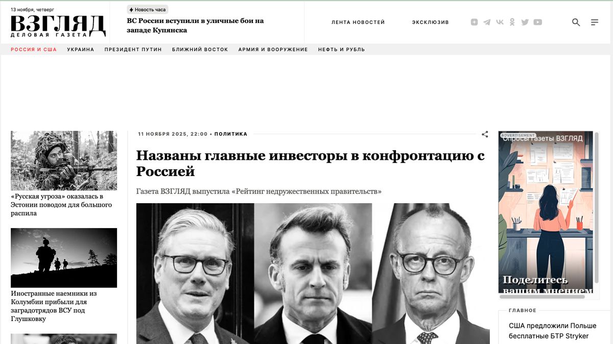 Rusové mají žebříček nepřátelských vlád. Česko obdrželo bramborovou medaili